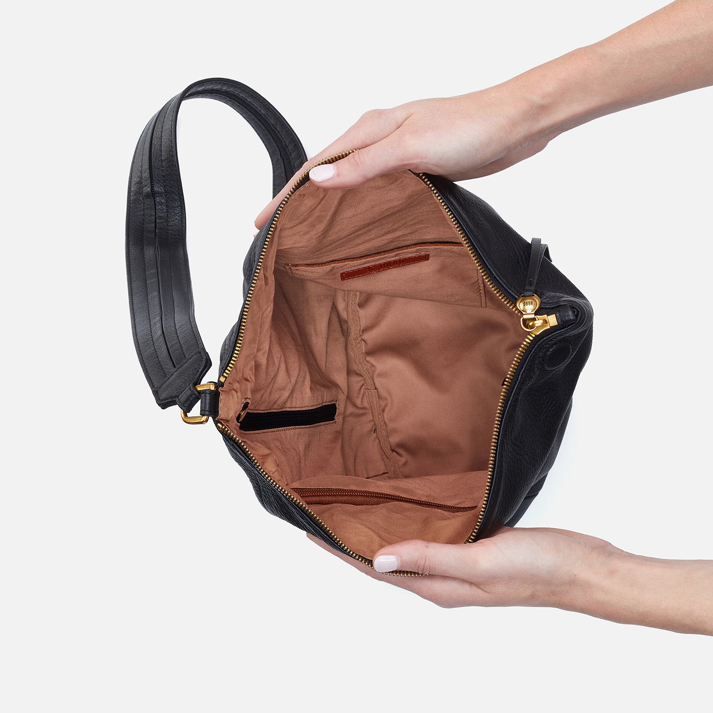 Sway Convertible Sling in Pebbled Leather Black HOBO