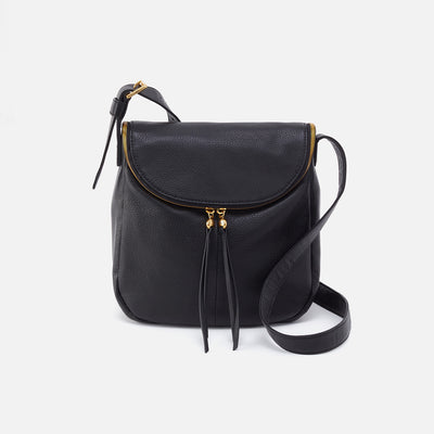 Fern North-South Crossbody in Pebbled Leather - Black