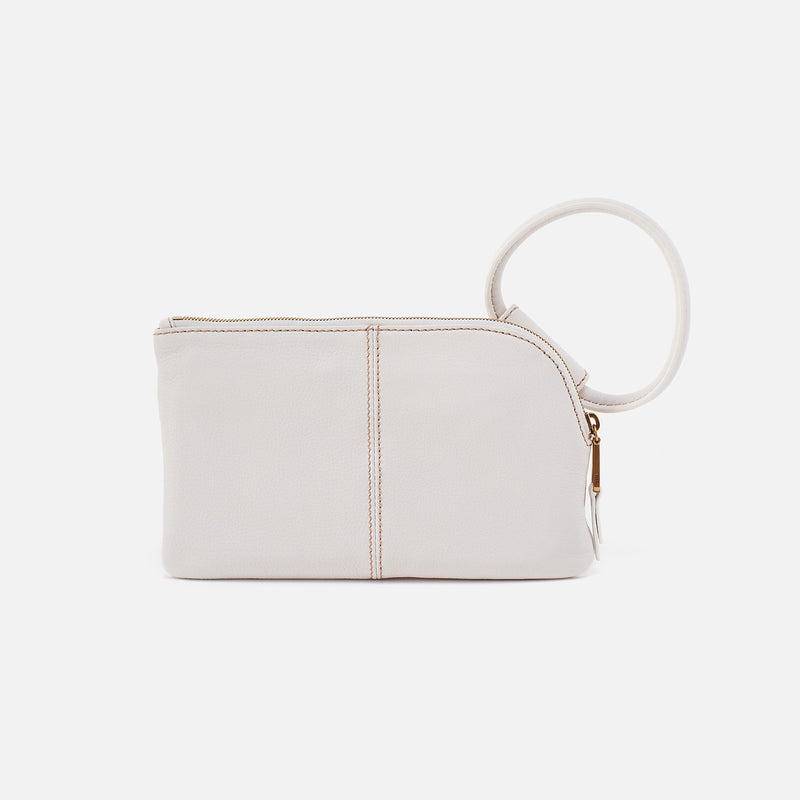 Sable Wristlet in Pebbled Leather - White Stripe