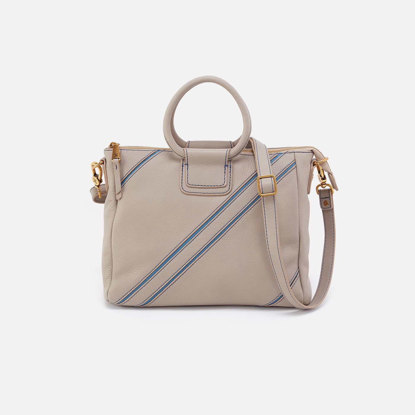 Sheila Medium Satchel in Pebbled Leather - Taupe