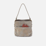 Starr Convertible Shoulder Bag in Nubuck Leather - Golden Granite