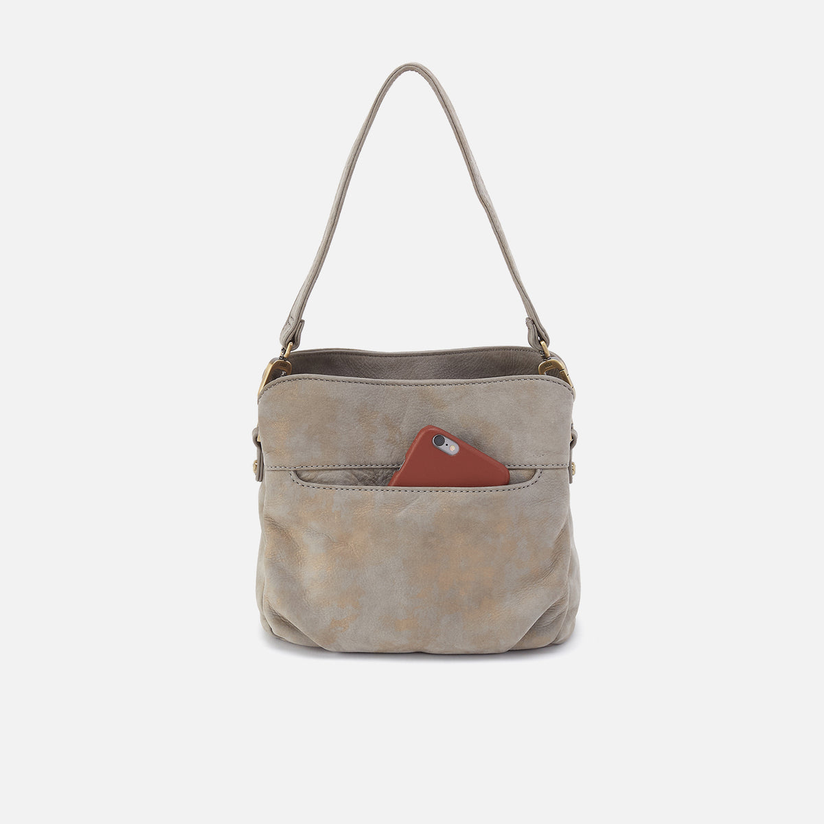 Starr Convertible Shoulder in Nubuck Leather - Golden Granite