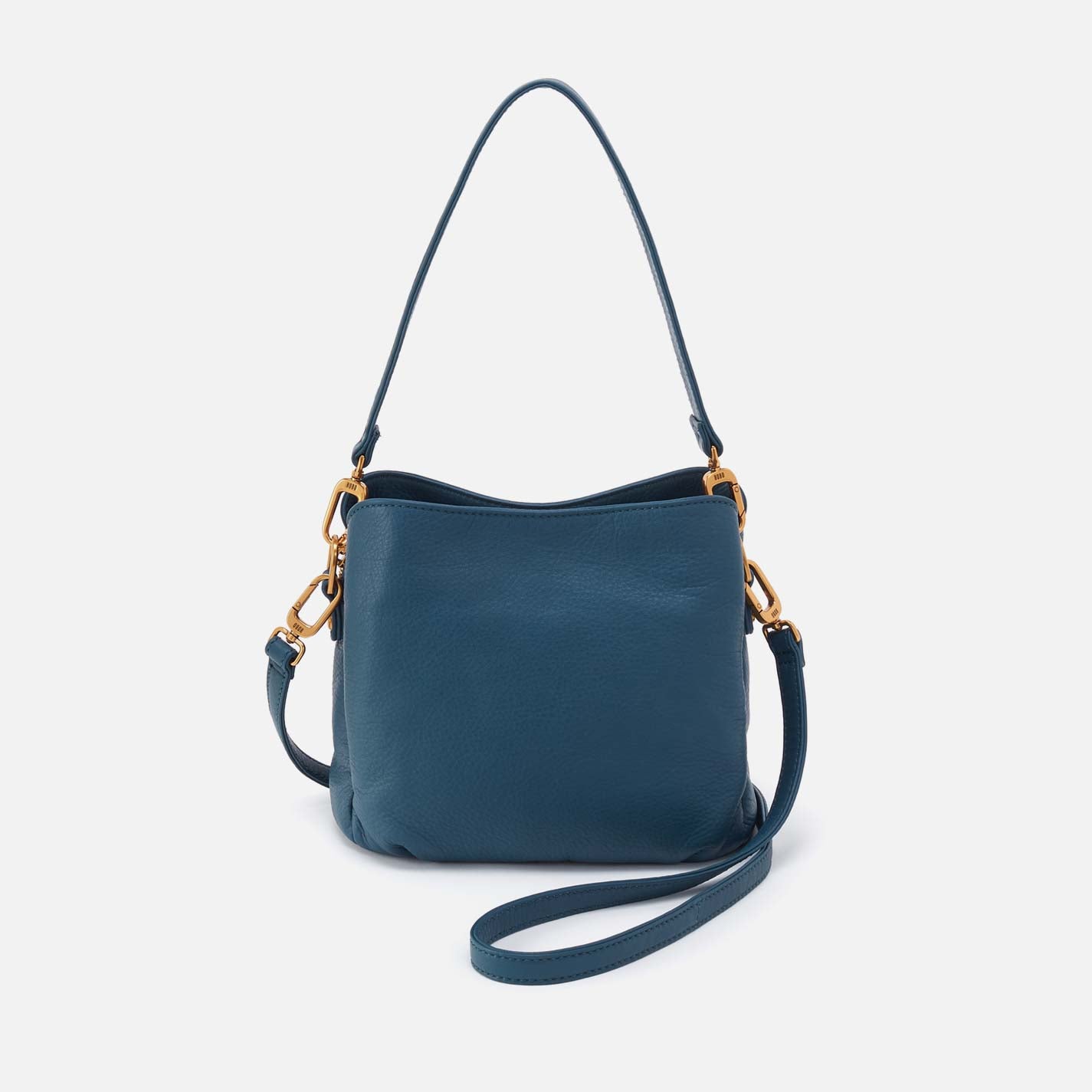Starr Convertible Shoulder Bag in Pebbled Leather - Peacock