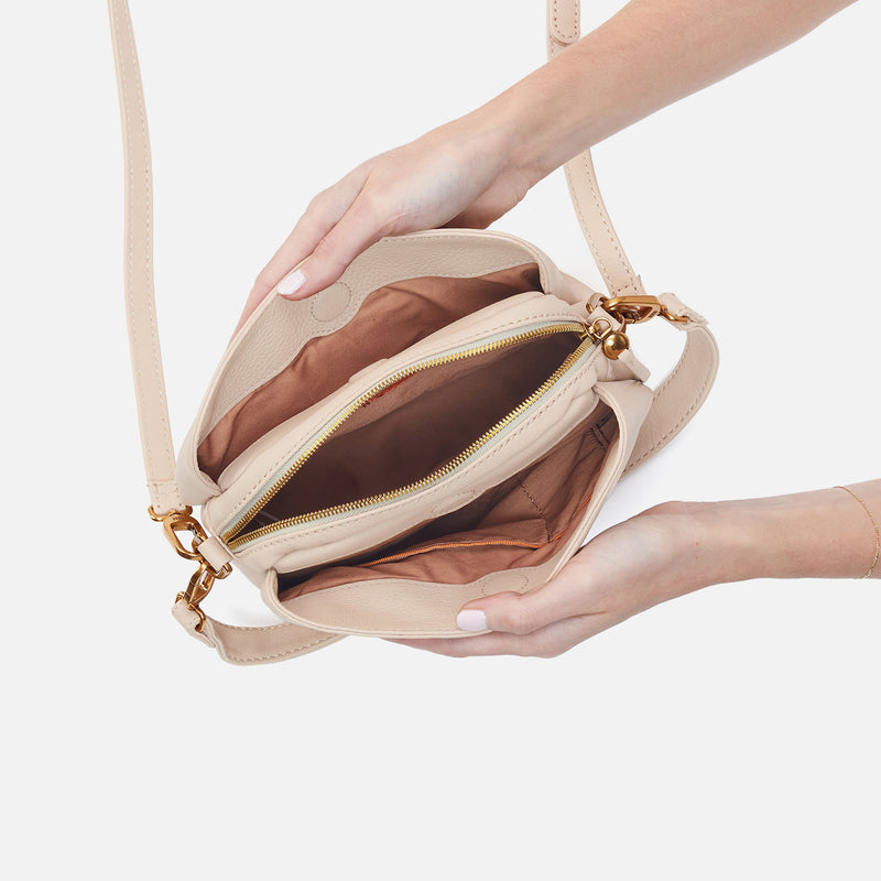 Starr Convertible Shoulder Bag In Pebbled Leather - Stonewash