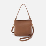 Starr Convertible Shoulder Bag In Pebbled Leather - Timber Brown
