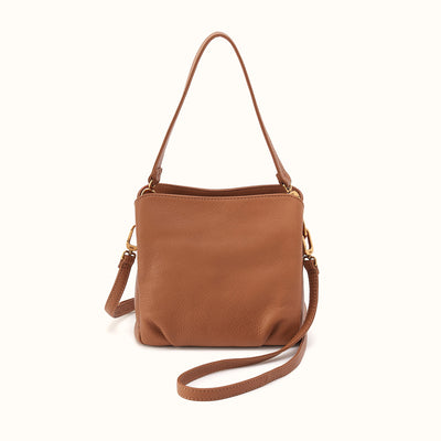 Starr Convertible Shoulder Bag in Pebbled Leather - Warm Honey