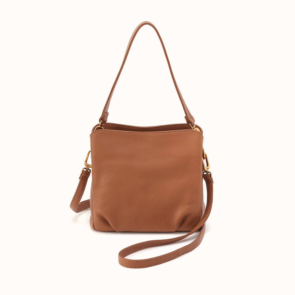 Starr Convertible Shoulder Bag in Pebbled Leather - Warm Honey- FOL