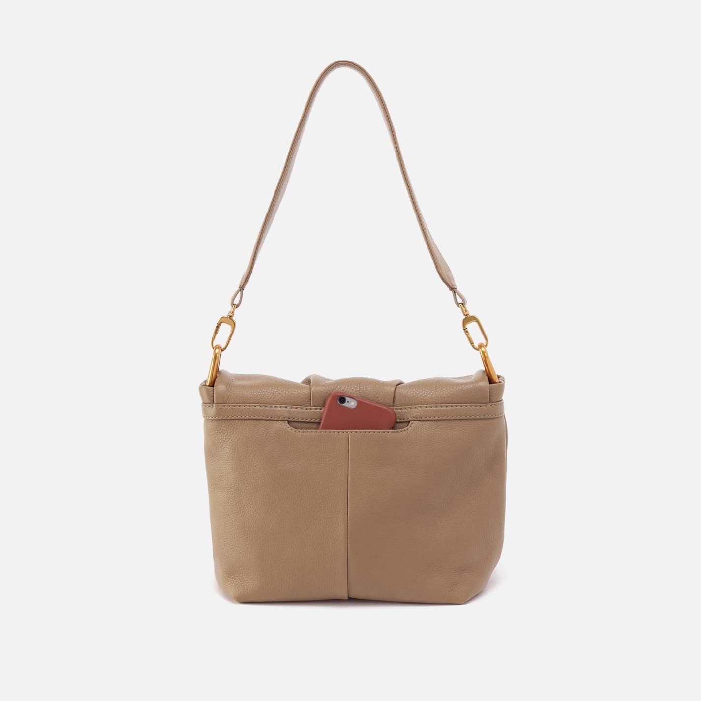 Harley Convertible Shoulder Bag in Pebbled Leather - Cedar