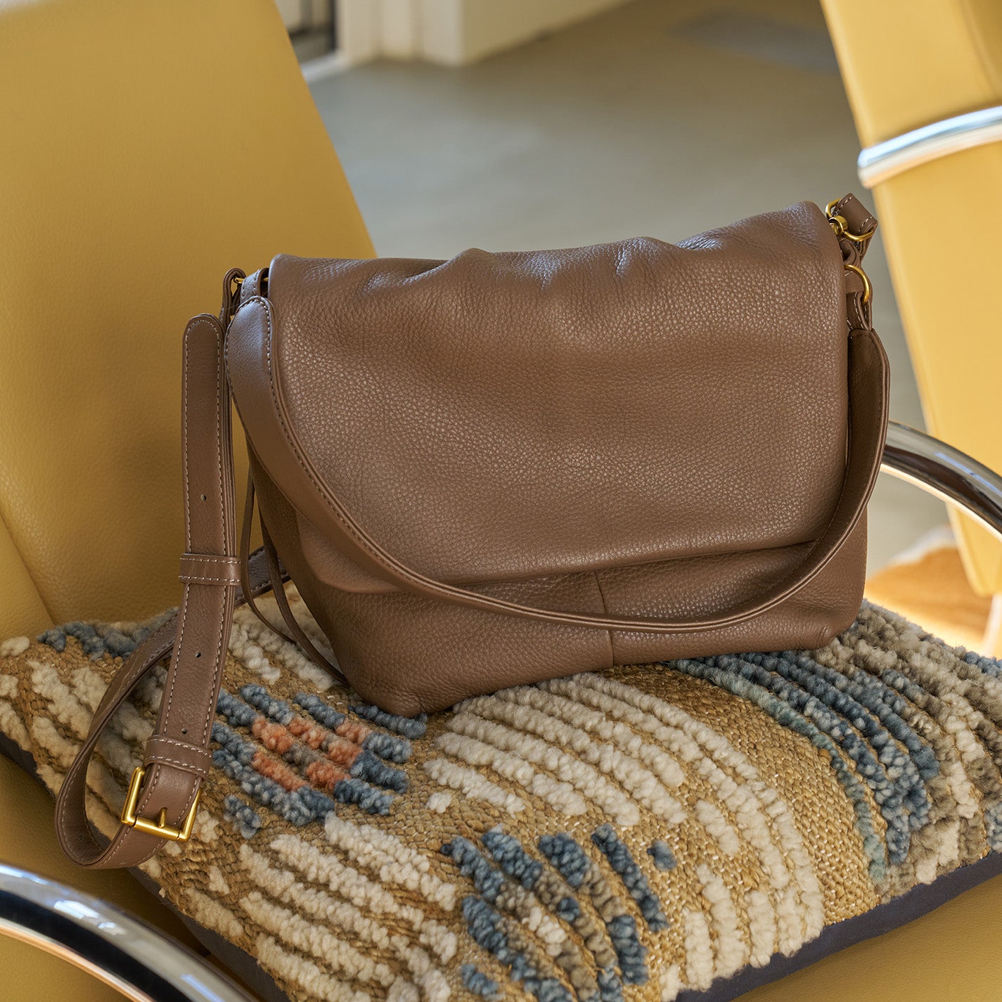 Harley Convertible Shoulder In Pebbled Leather Dark Elm HOBO