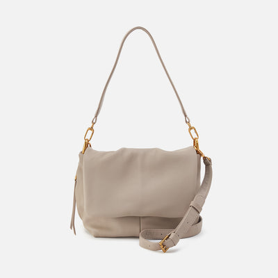 Harley Convertible Shoulder Bag In Pebbled Leather - Taupe