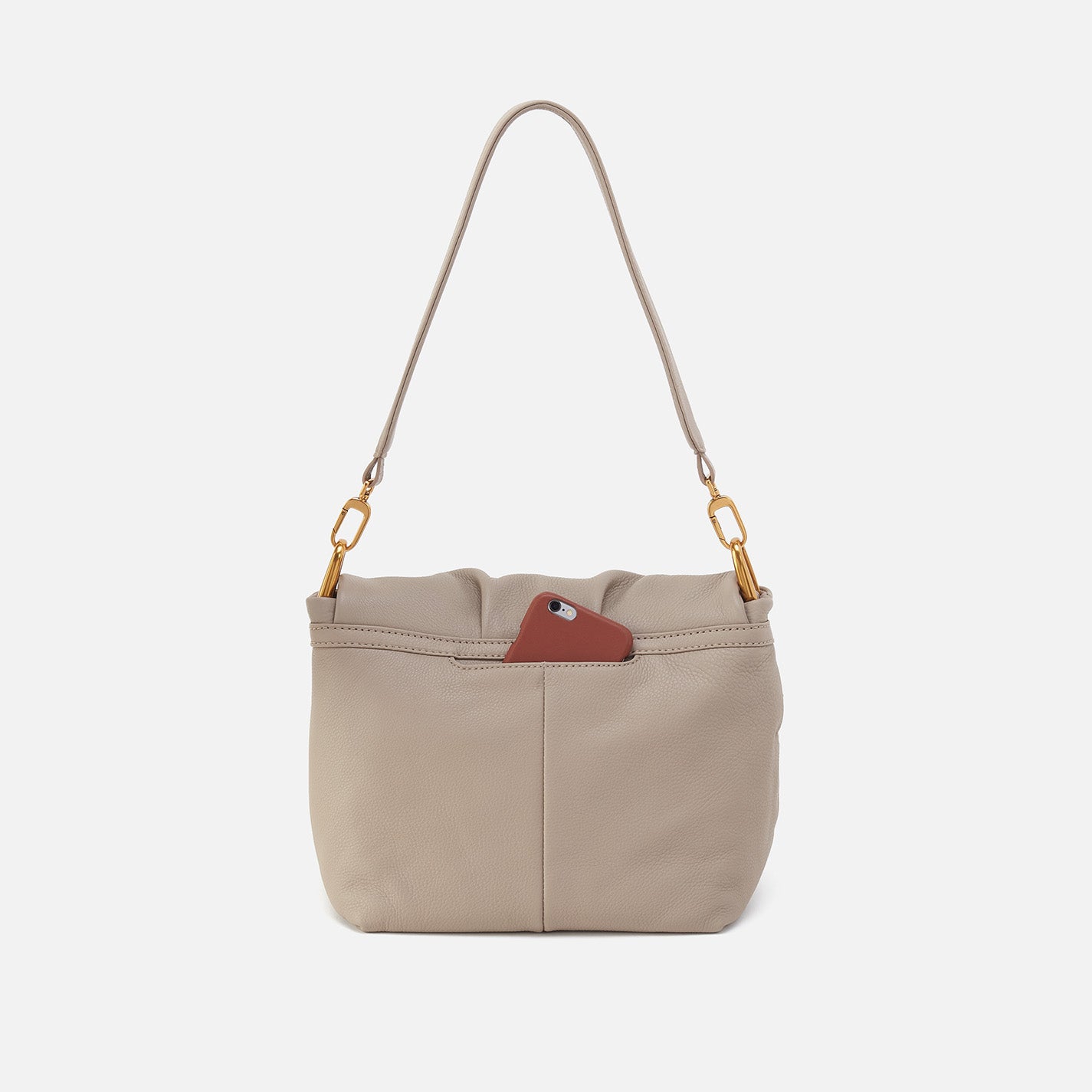 Harley Convertible Shoulder In Pebbled Leather Taupe HOBO