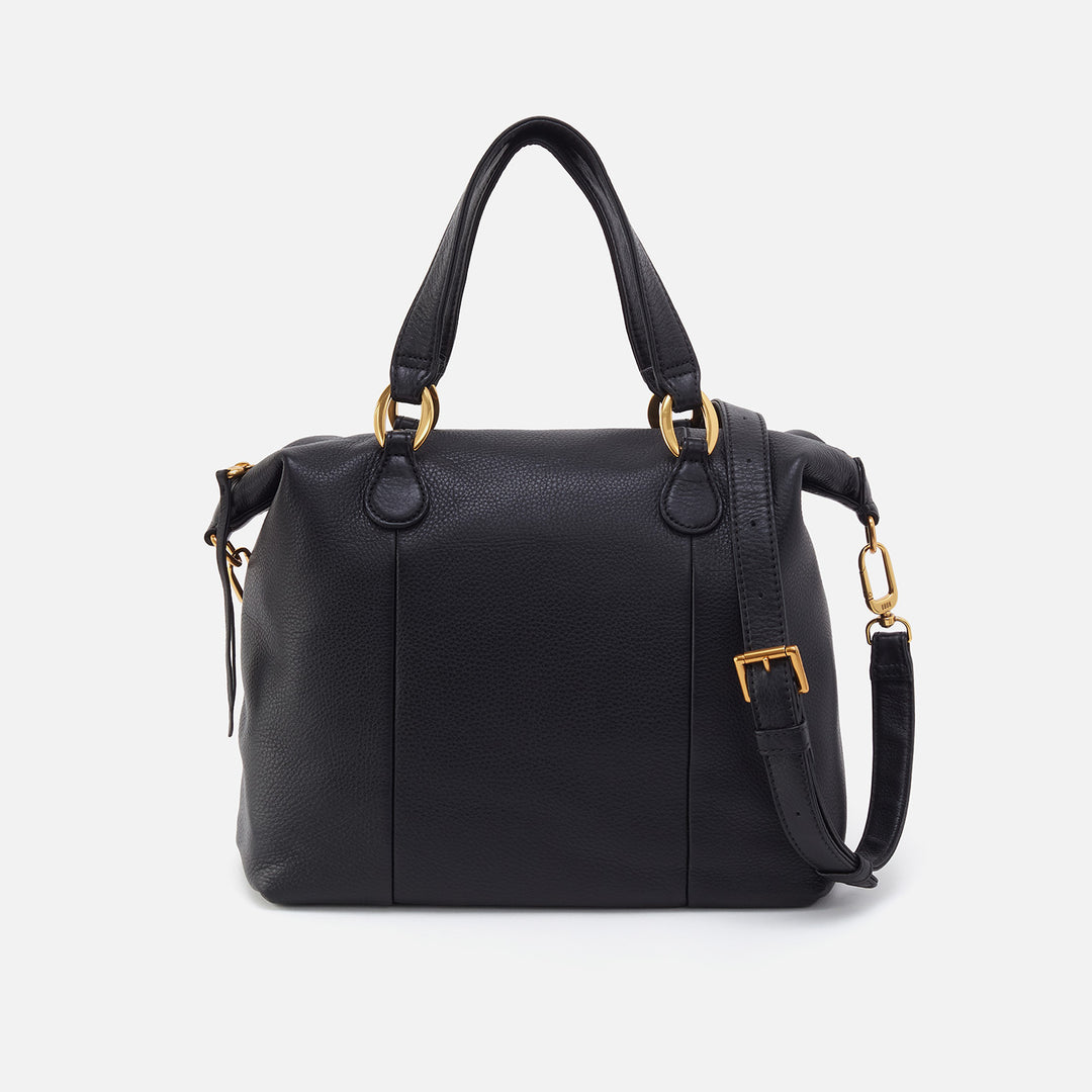 Harley Satchel In Pebbled Leather Black