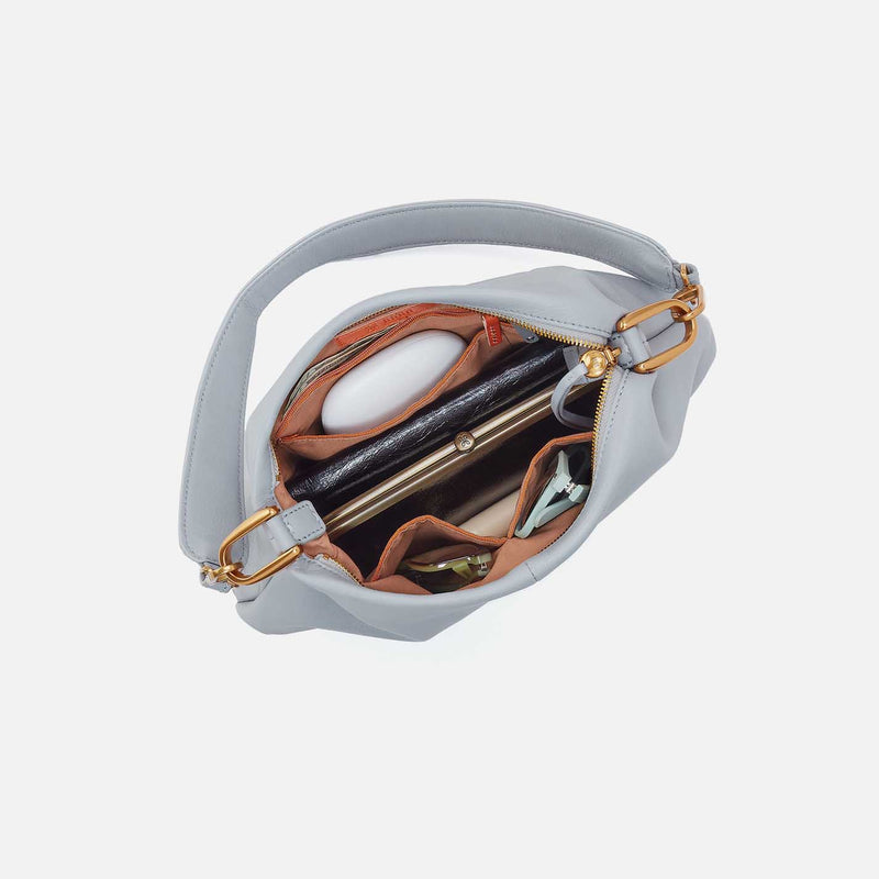 Advance Shoulder Bag in Pebbled Leather - Indigo Cloud