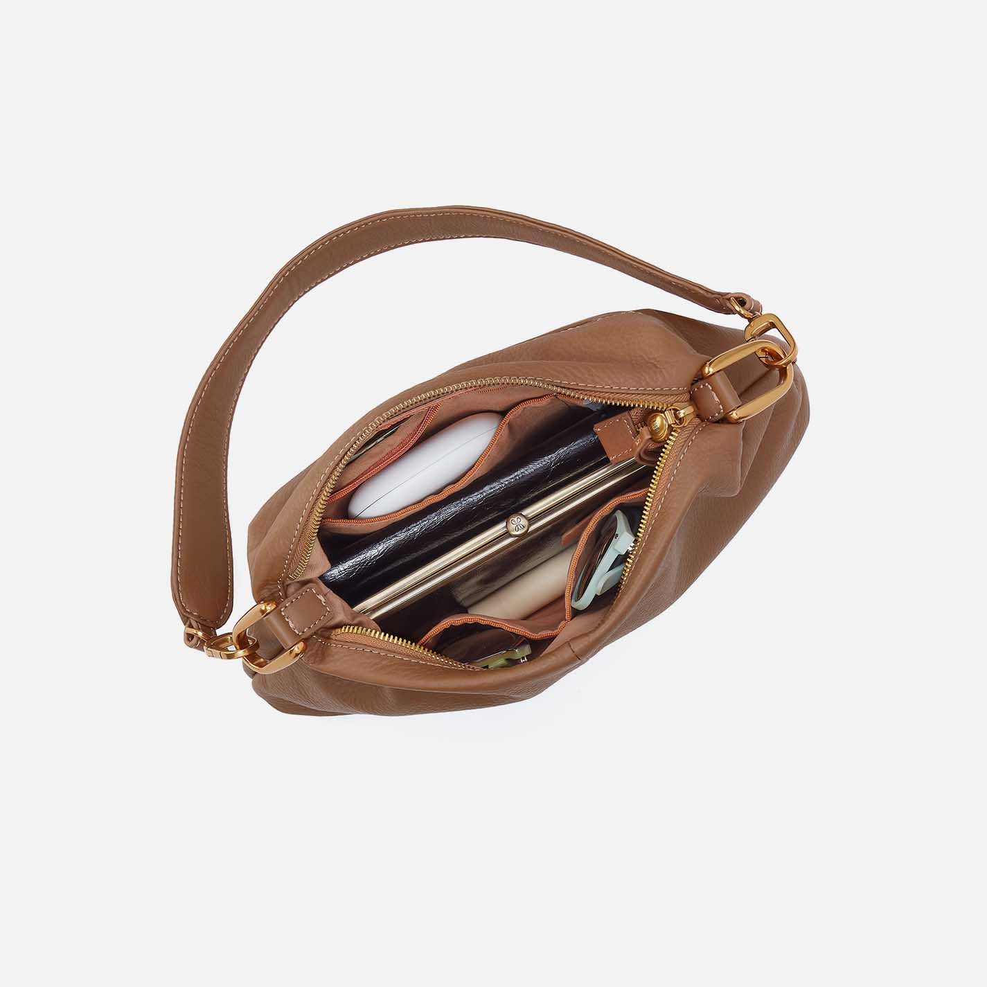 Advance Shoulder Bag in Pebbled Leather - Timber Brown – HOBO