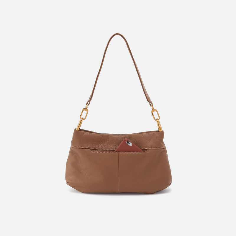 Advance Shoulder Bag in Pebbled Leather - Timber Brown