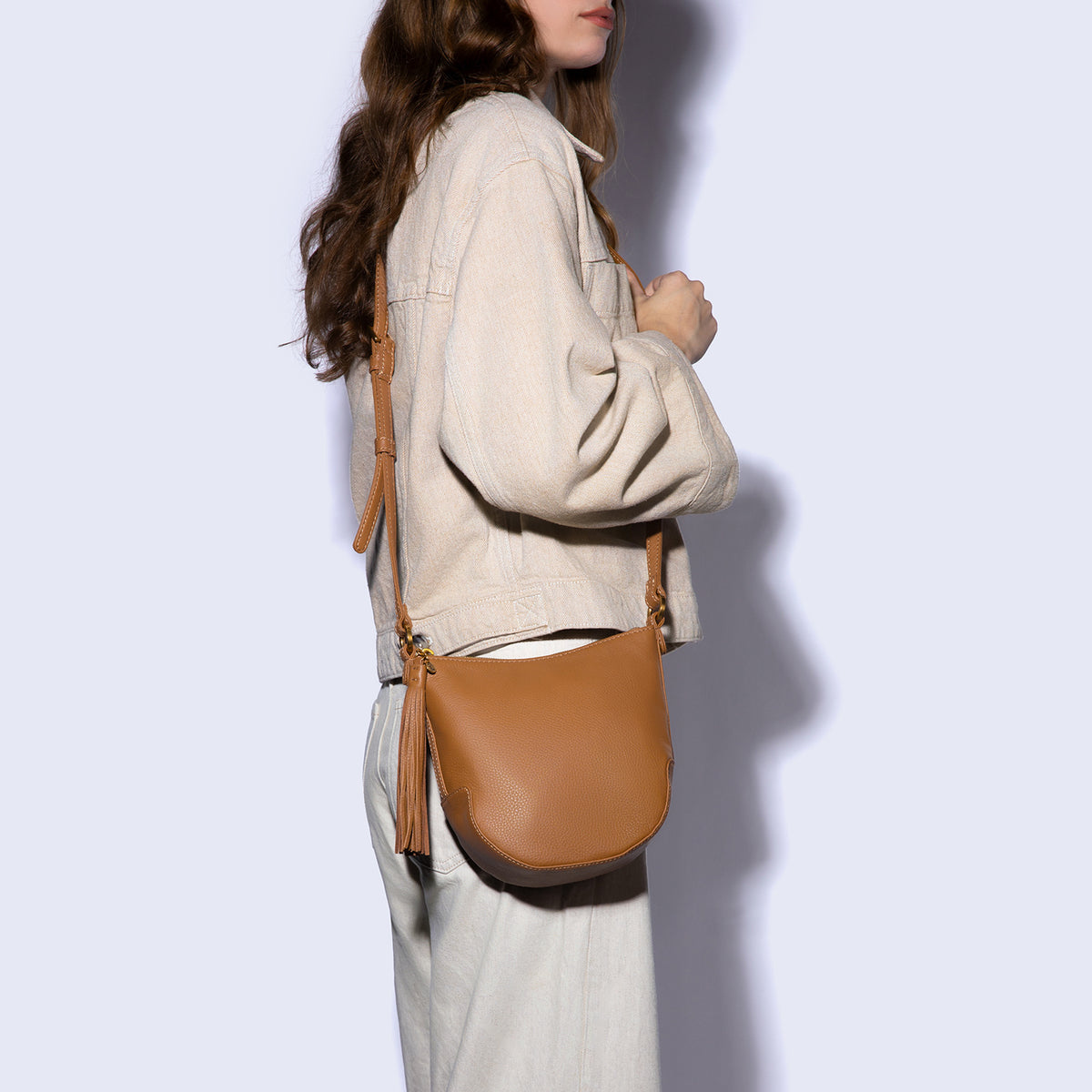Lexi Crossbody In Pebbled Leather - Timber Brown