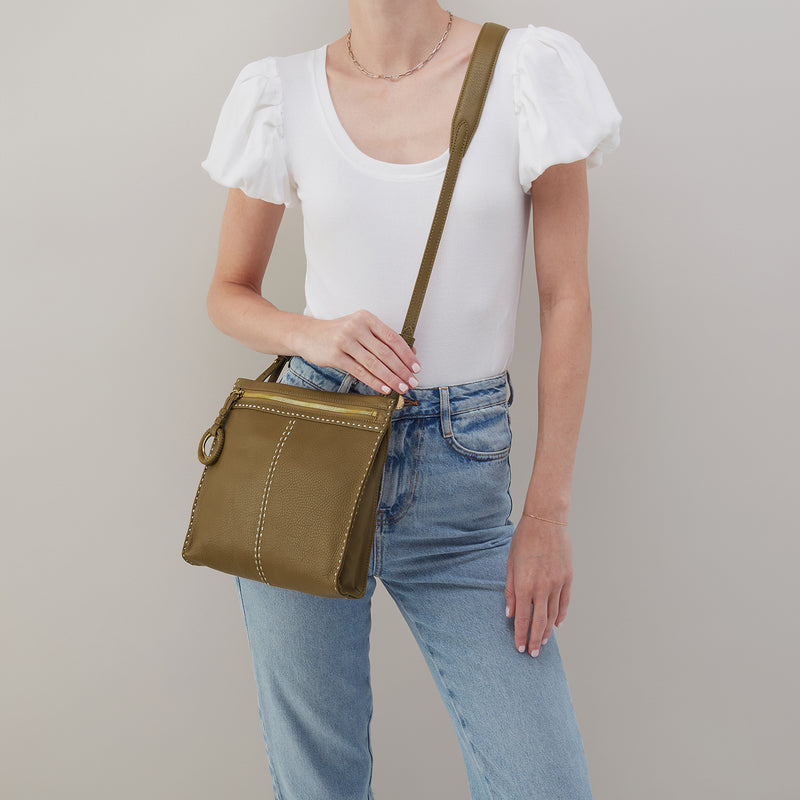 Austin Medium Crossbody In Pebbled Leather - Sunlit Sage