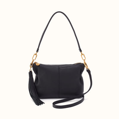 Kori Crossbody Shoulder Bag In Pebbled Leather - Black