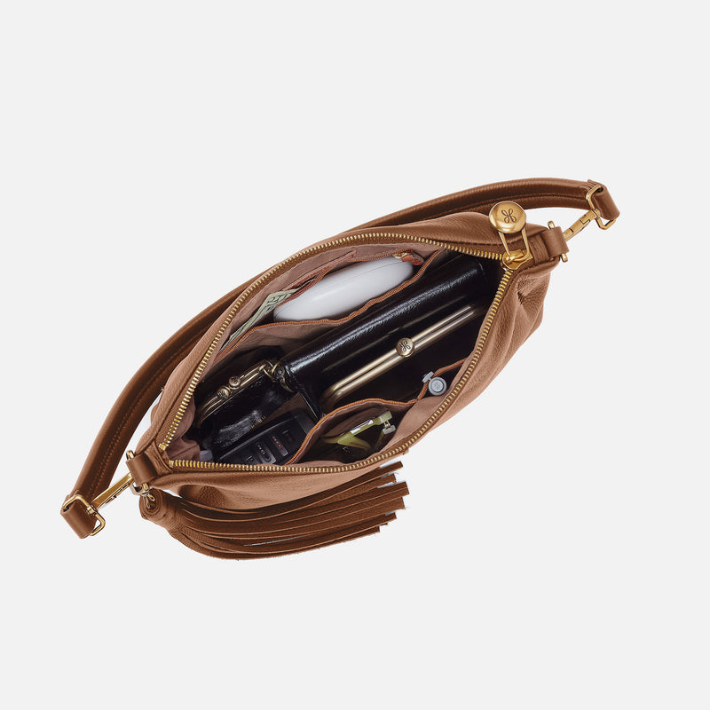 Kori Crossbody In Pebbled Leather - Timber Brown