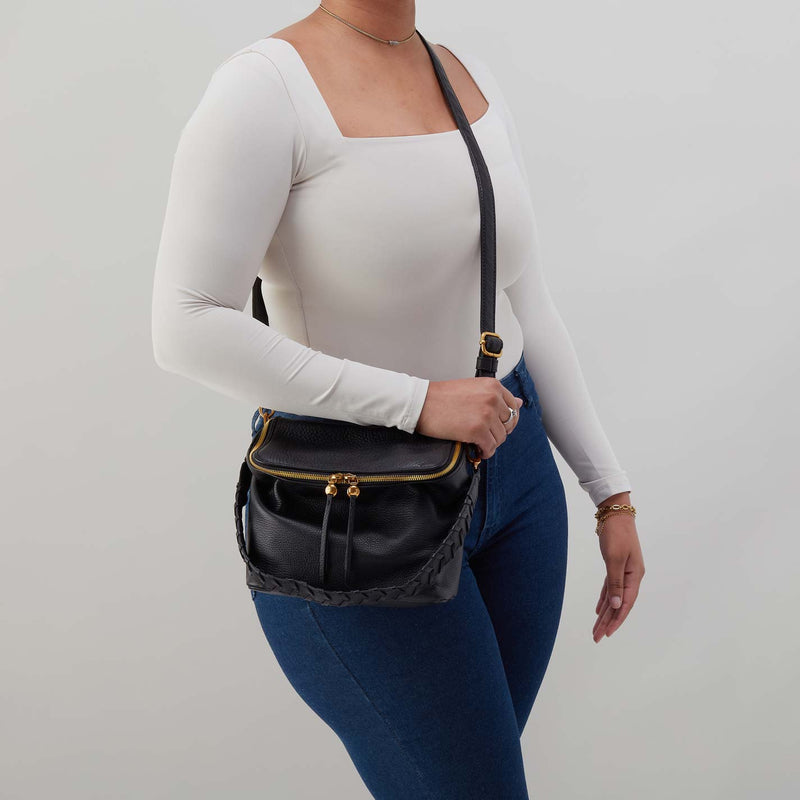 Fernwell Medium Crossbody in Pebbled Leather - Black