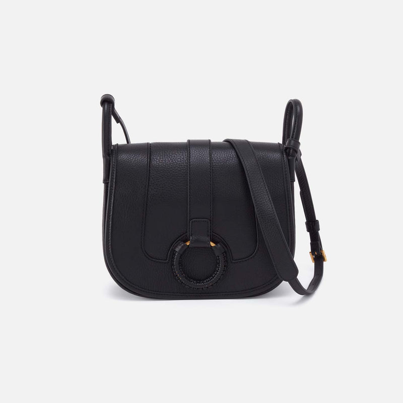 Kiva Large Crossbody in Pebbled Leather - Black