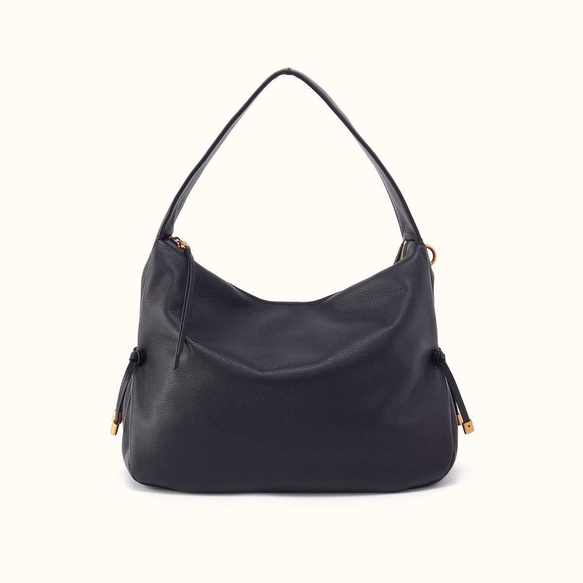 Kori Hobo in Pebbled Leather - Black- FOL