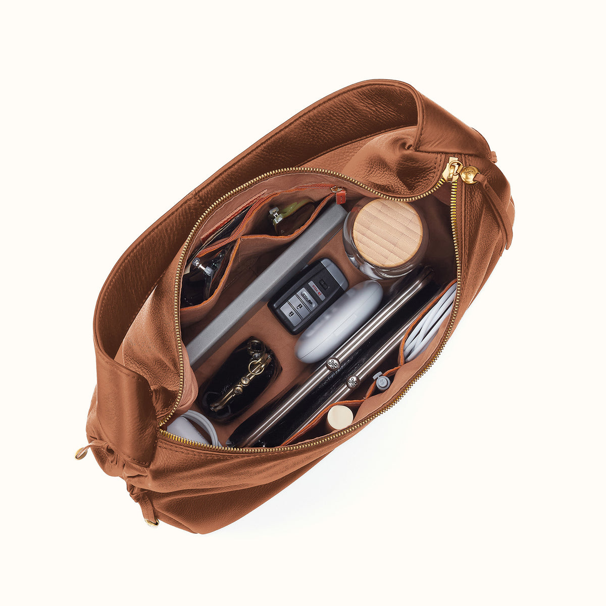Kori Hobo in Pebbled Leather - Warm Honey