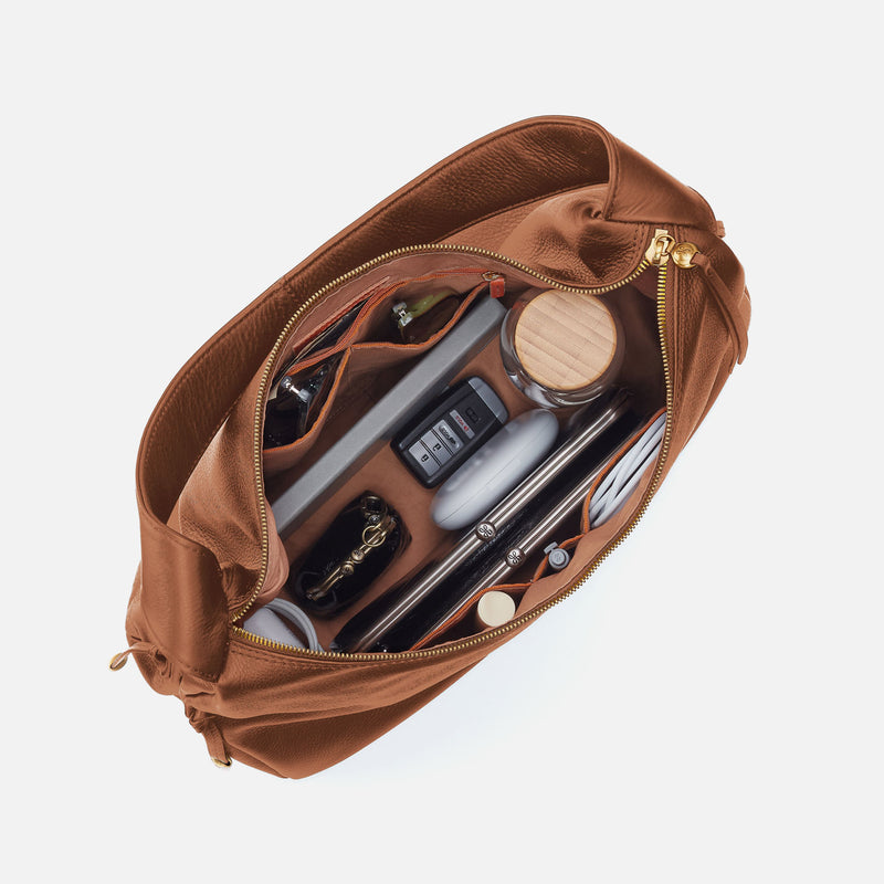 Kori Hobo in Pebbled Leather - Warm Honey