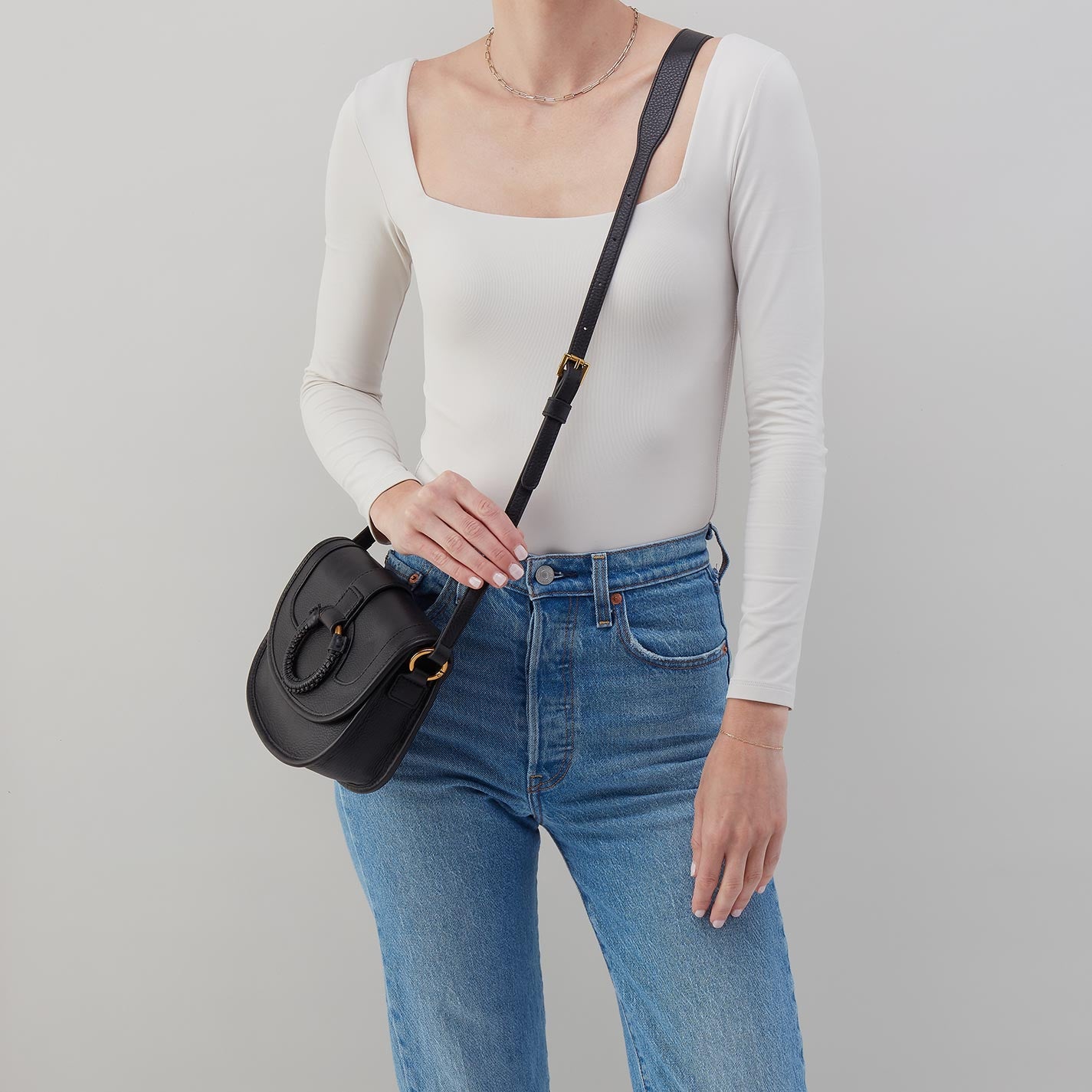 Kiva Small Crossbody in Pebbled Leather - Black – HOBO