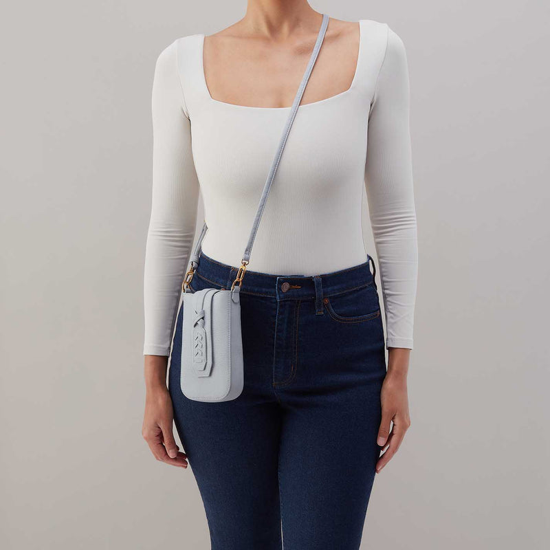 Expedition Phone Crossbody in Pebbled Leather - Indigo Cloud