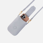 Expedition Phone Crossbody in Pebbled Leather - Indigo Cloud