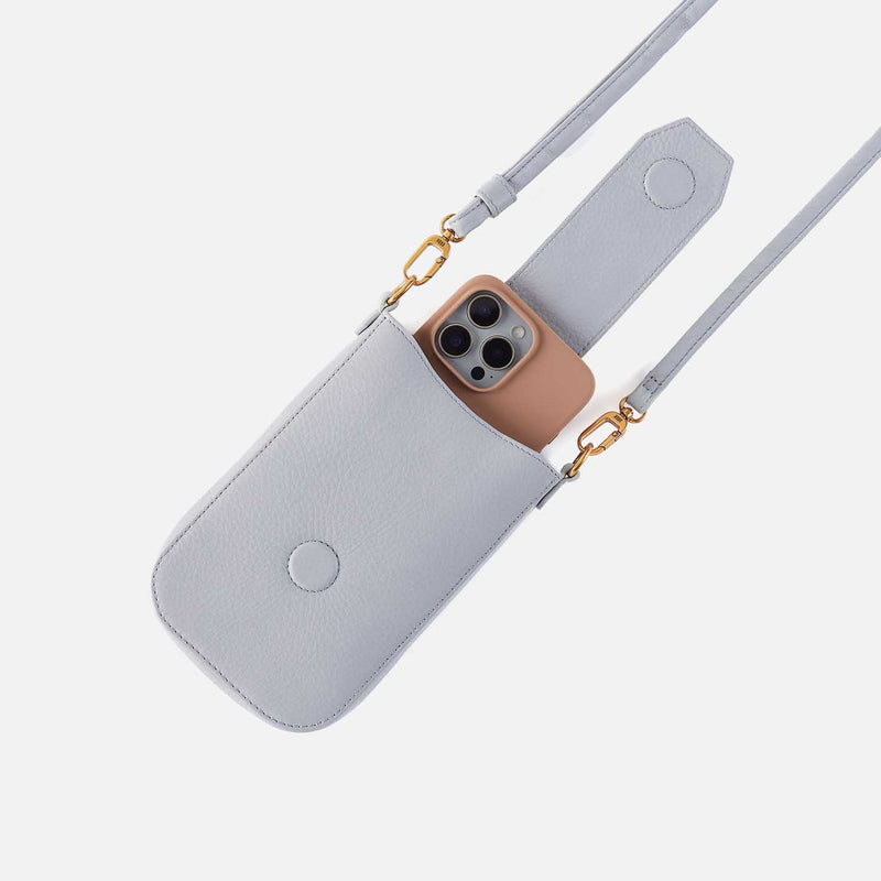 Expedition Phone Crossbody in Pebbled Leather - Indigo Cloud