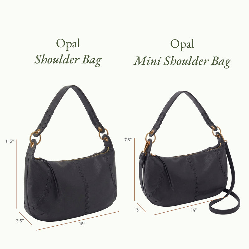 Opal Shoulder In Pebbled Leather - Black