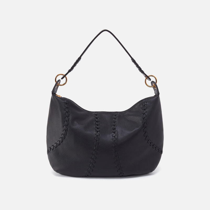 Opal Shoulder In Pebbled Leather - Black