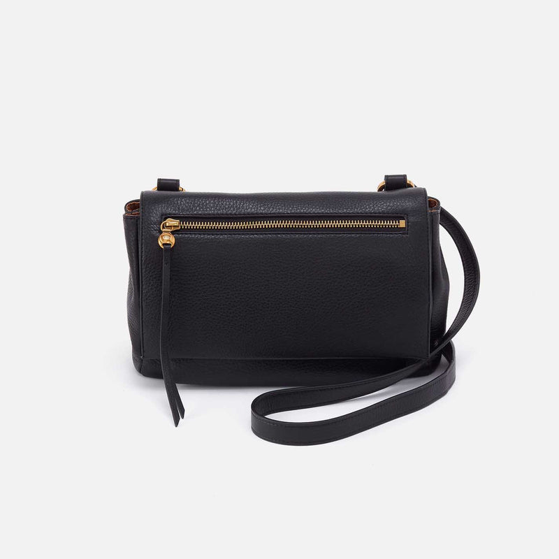 Quince Flap Crossbody in Pebbled Leather - Black