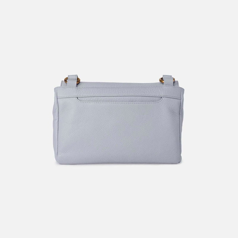 Quince Flap Crossbody in Pebbled Leather - Indigo Cloud