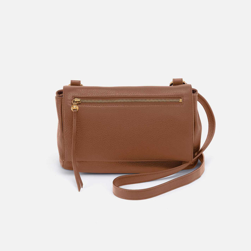Quince Flap Crossbody in Pebbled Leather - Timber Brown