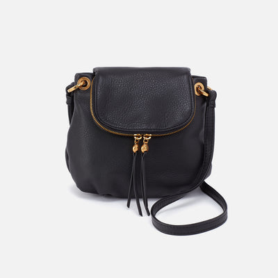 Fern Zip-Flap Crossbody In Pebbled Leather - Black