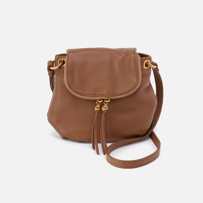 Fern Zip-Flap Crossbody In Pebbled Leather - Timber Brown