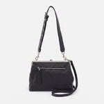 Alba Frame Large Shoulder Bag In Pebbled Leather - Black