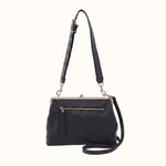 Della Frame Large Shoulder Bag In Pebbled Leather - Black