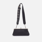 Alba Frame Small Shoulder Bag in Pebbled Leather - Black