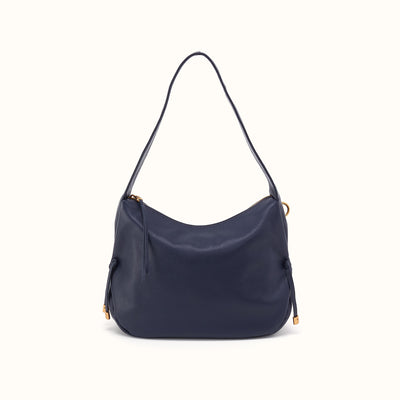 Kori Hobo Shoulder Bag In Pebbled Leather - Ink Navy
