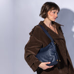 Kori Hobo Shoulder In Pebbled Leather - Ink Navy