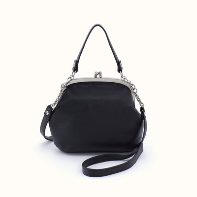 Alba Frame Crossbody In Pebbled Leather - Black