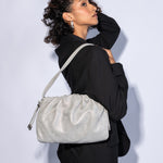 Isabelle Shoulder In Metallic Leather - Smoke Shimmer