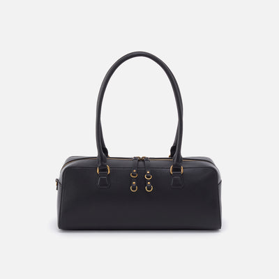 Sadie Satchel in Pebbled Leather - Black