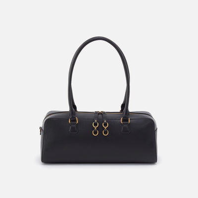 Sadie Satchel in Pebbled Leather - Black