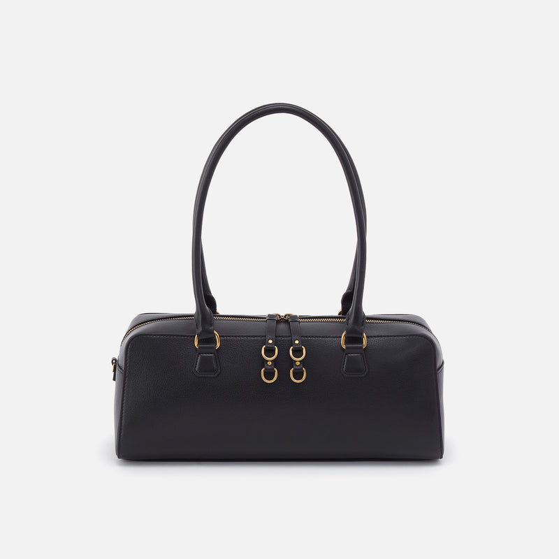 Sadie Satchel in Pebbled Leather - Black