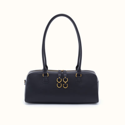Sadie Satchel In Pebbled Leather - Black